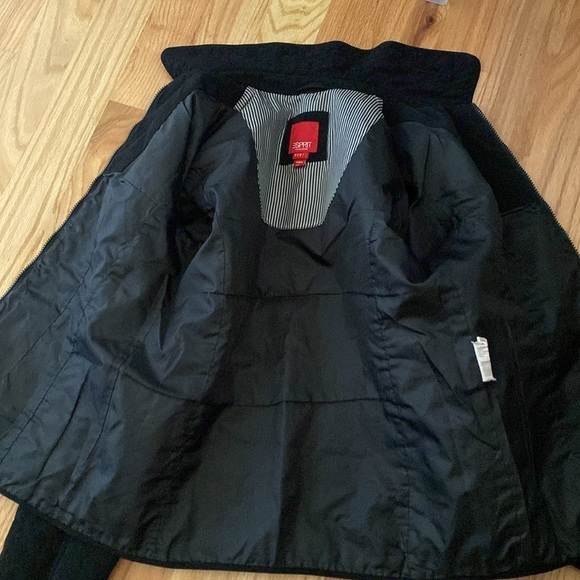 Vintage Esprit Women's M Black chore Barn Jacket Quilted Lined Preppy Acadamia - Picture 3 of 11